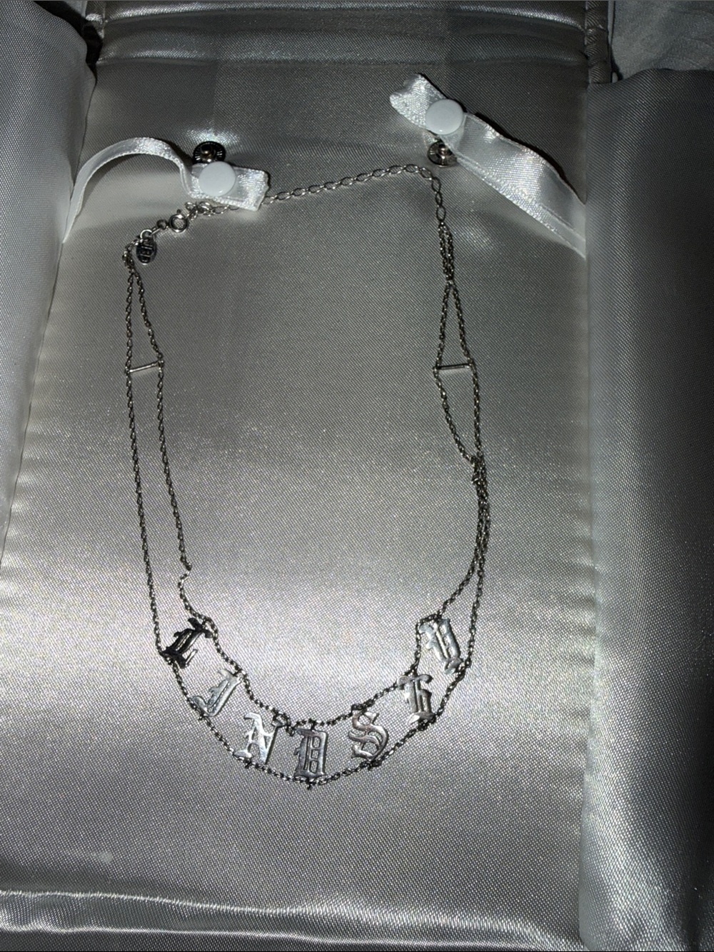 Name Plate Old English Choker Sterling Silver